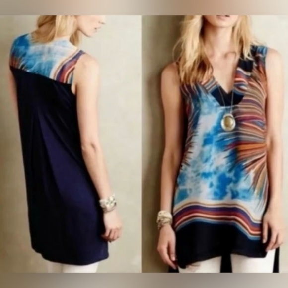 NWT Anthropologie Tiny Shoreline Sunburst Tunic, Small - Picture 1 of 9